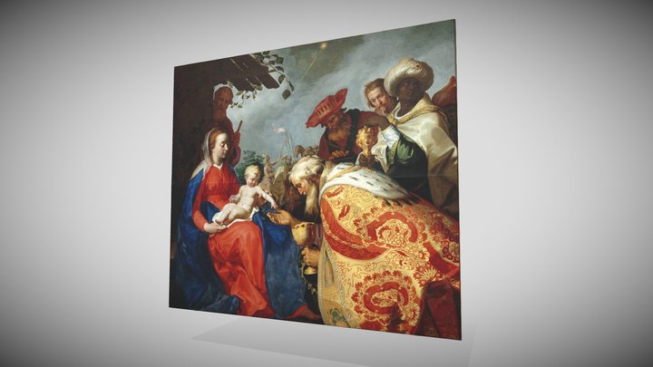 "Adoración" por Abraham Bloemaert (1609) 3D Model