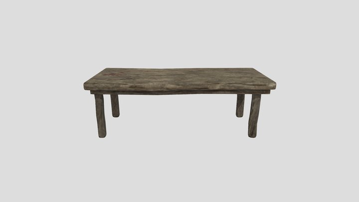 Old Wooden Table 3D Model
