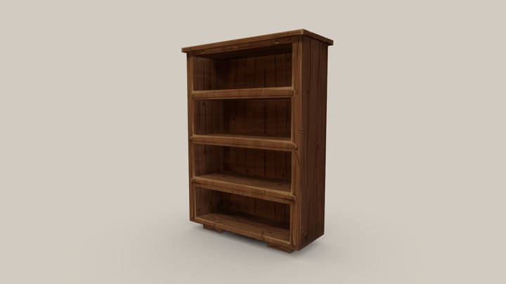 Low Poly Shelf 3D Model