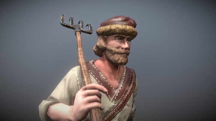 Peasant_Man(Pitchfork) 3D Model