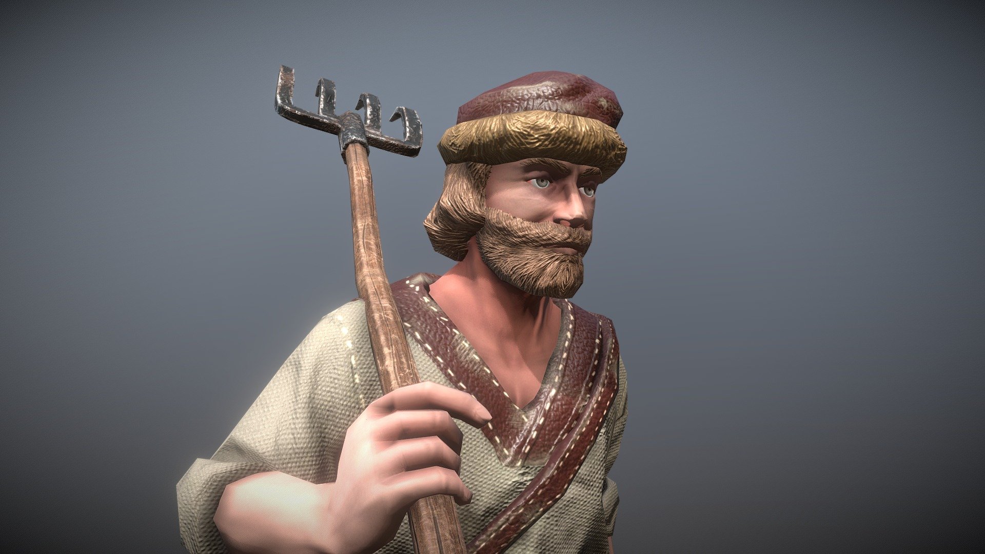 Peasant_Man(Pitchfork) - 3D model by polynext [e857bdc] - Sketchfab