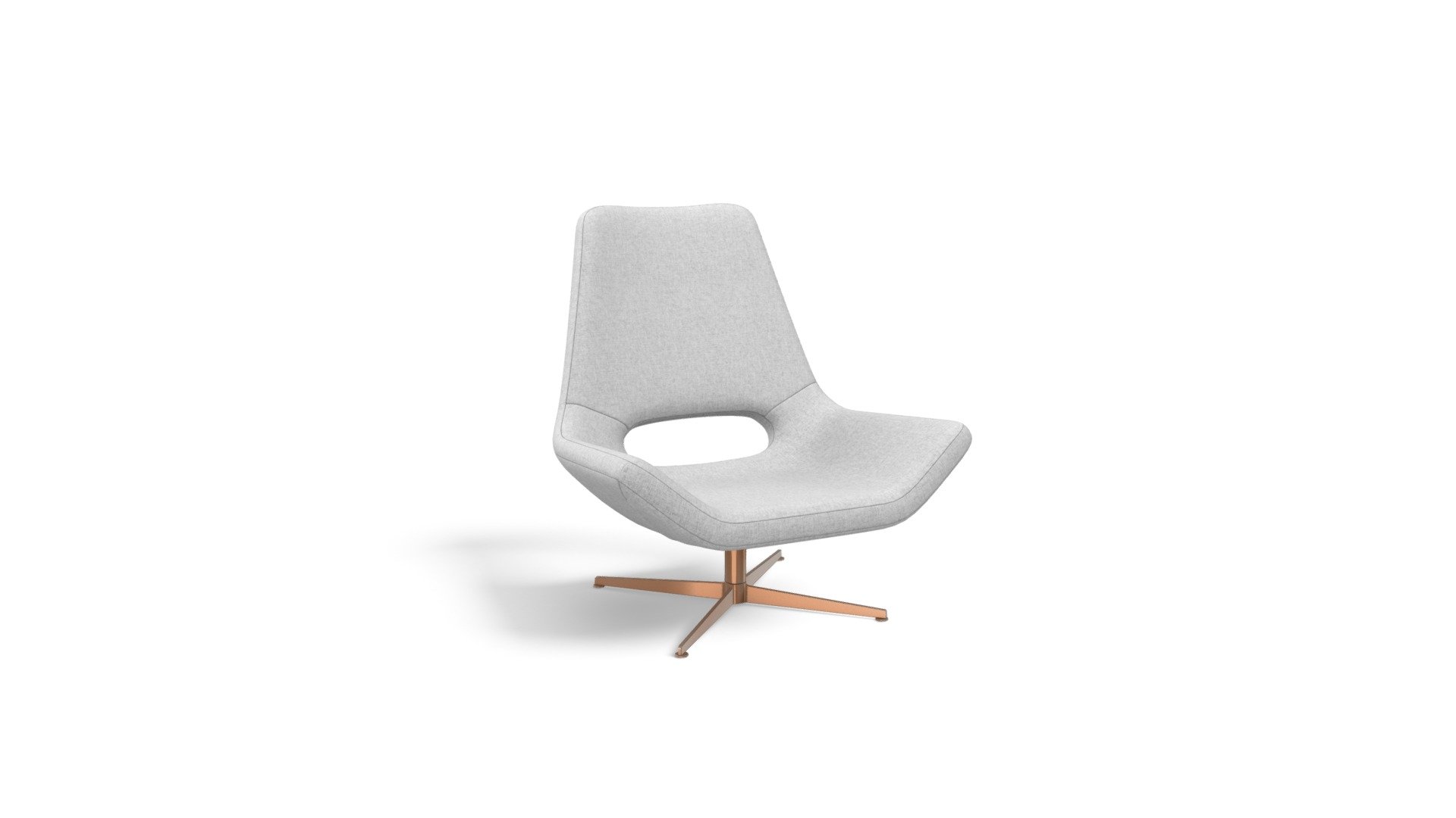 Harvey Swivel Chair, Hail Grey with Copper Base