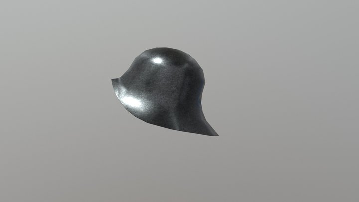 German Brimmed Kettlehat Sallet 3D Model
