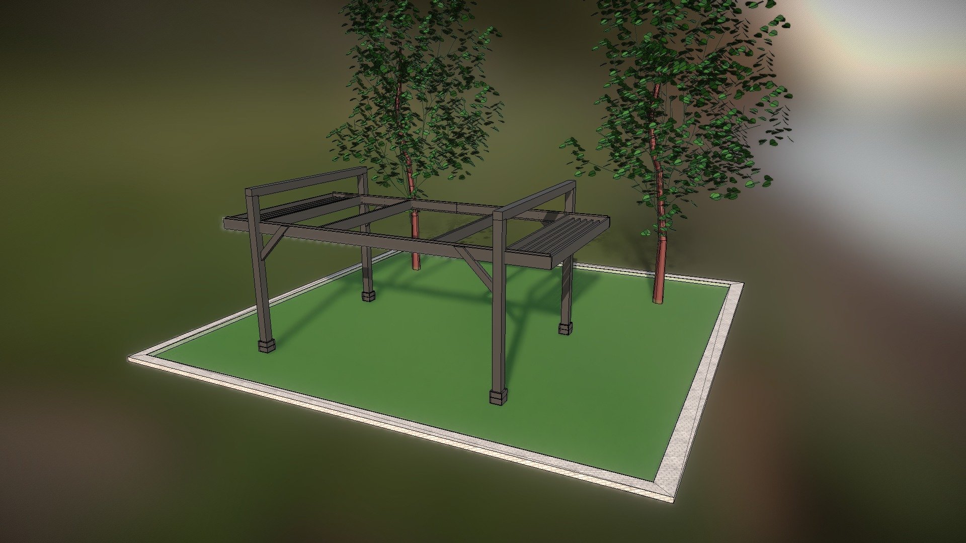 Custom L A Pergola - 3D model by FR- Conceptual Engineering by RB ...