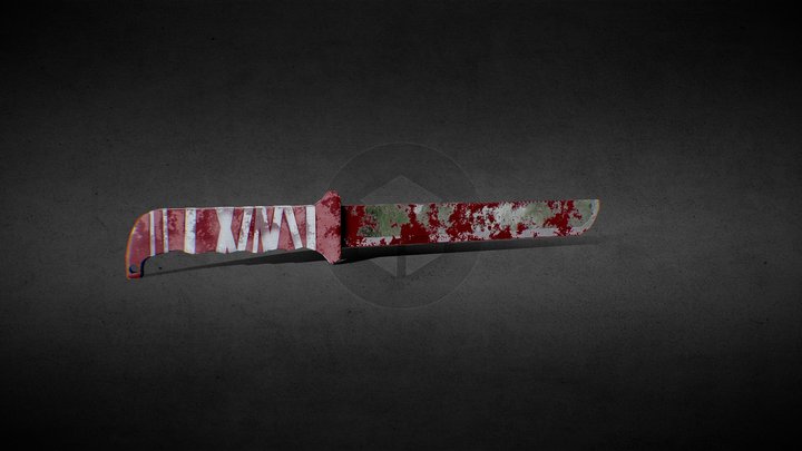 Rick's Red Handle Machete (W/Wrap) 3D Model
