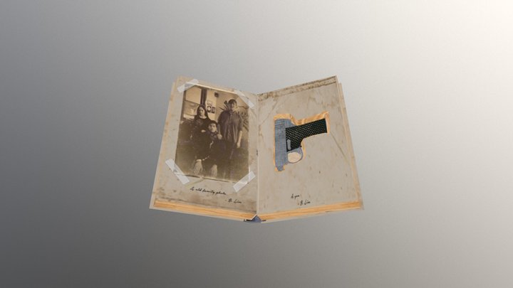 Old Book with 1916 Gun 3D Model