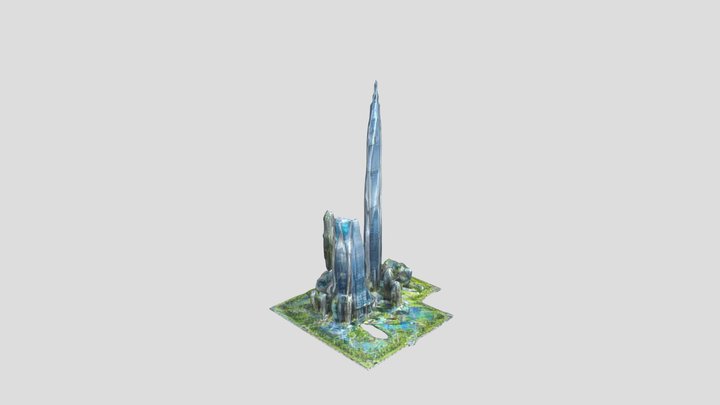 Tower generated by Artificial Intelligence (AI) 3D Model