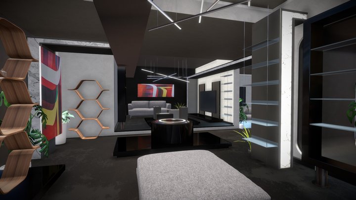VR SHOWROOM Modern Store Interior 3D Model