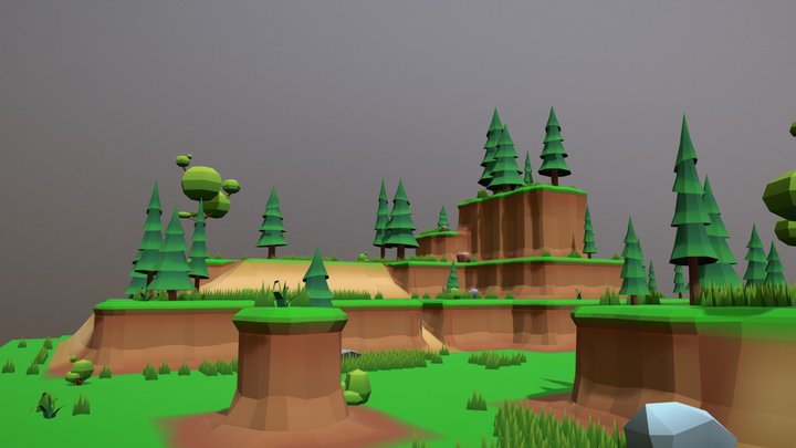 Low Poly Modular Environment 3D Model