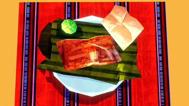 Handpainted Tamal 3D Model