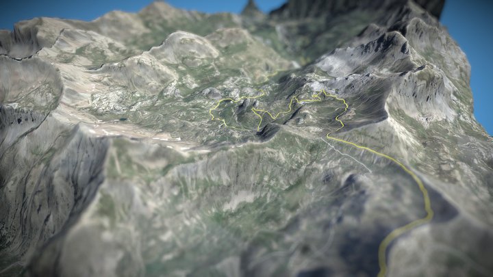Col de la Bonette 3D Model
