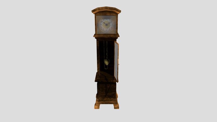 Low Poly - Realistic Grandfather Clock 3D Model