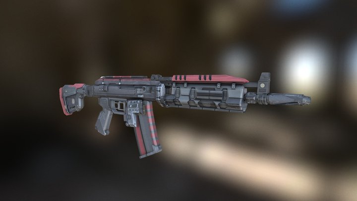 Ak-117 weapon (with skin) 3D Model