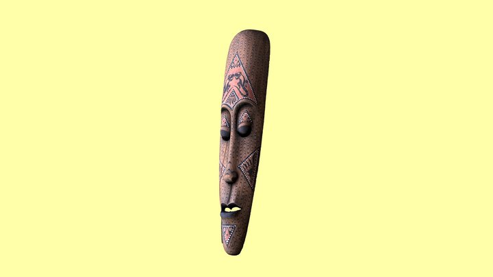 African tribal wooden mask 3D Model