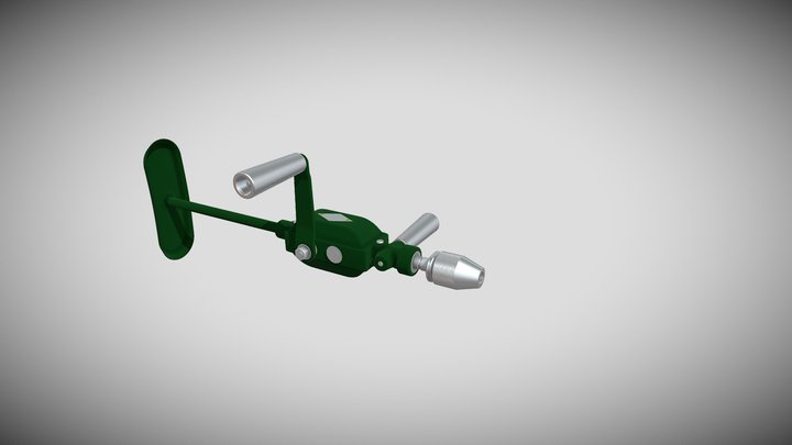 Animated USSR hand drill 3D Model