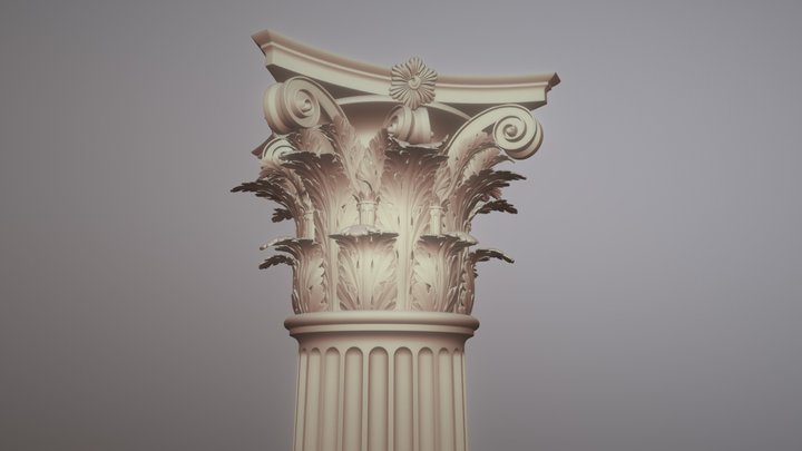 Corinthian Order Column 3D Model