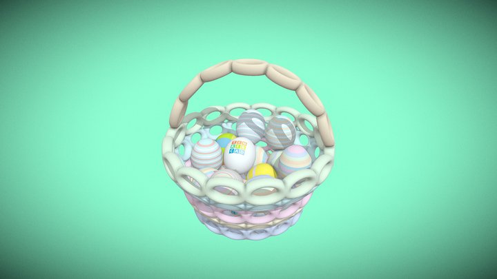 Easter Egg Basket 3D Model