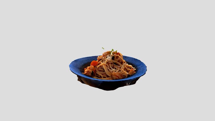 Spaghetti Seadfood Pasta-poly 3D Model