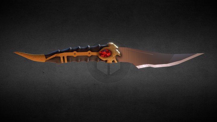 Low Poly - Cats Paw Dagger 3D Model