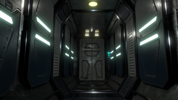 Scifi Hallway 3D Model