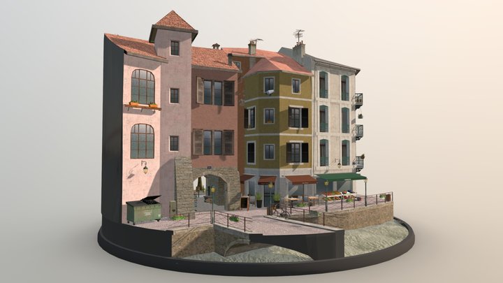 City scene : Annecy 3D Model