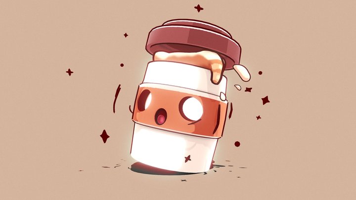 catoon coffe 3D Model