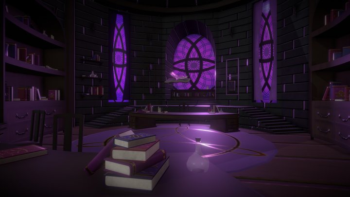 Amethyst Library Diorama 3D Model