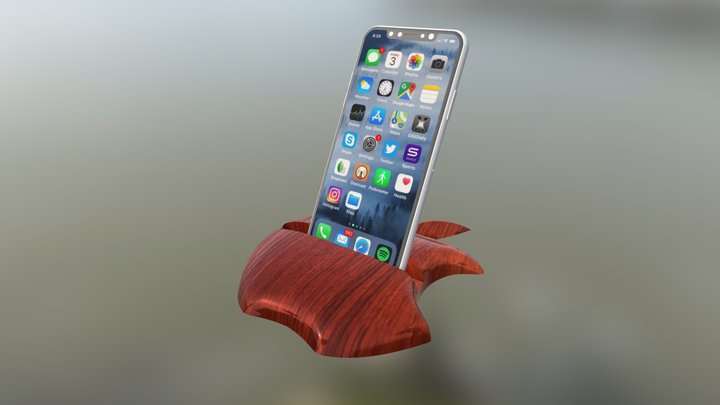Apple phone stand 3D Model