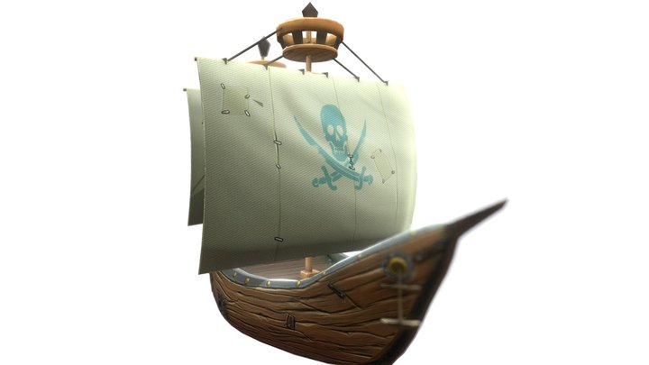 Pirate Ship Hand-Painted 3D Model