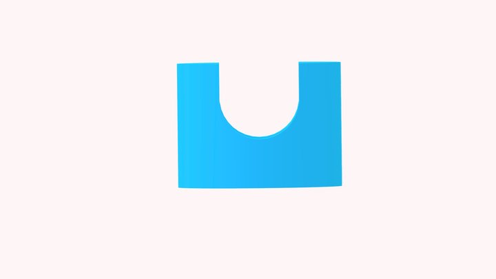 6-7（6）空心圆柱挖U形孔 3D Model