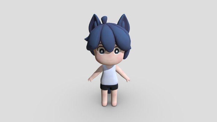 Wolf Chibi 3D Model