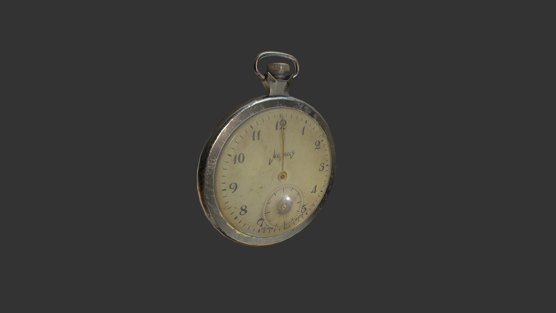 3D model Old Watch - This is a 3D model of the Old Watch. The 3D model is about a pocket watch with a leather strap.