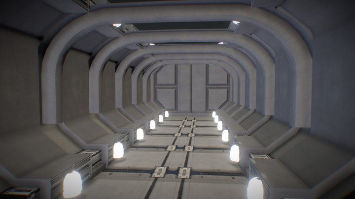 Space Ship Corridor 3D Model