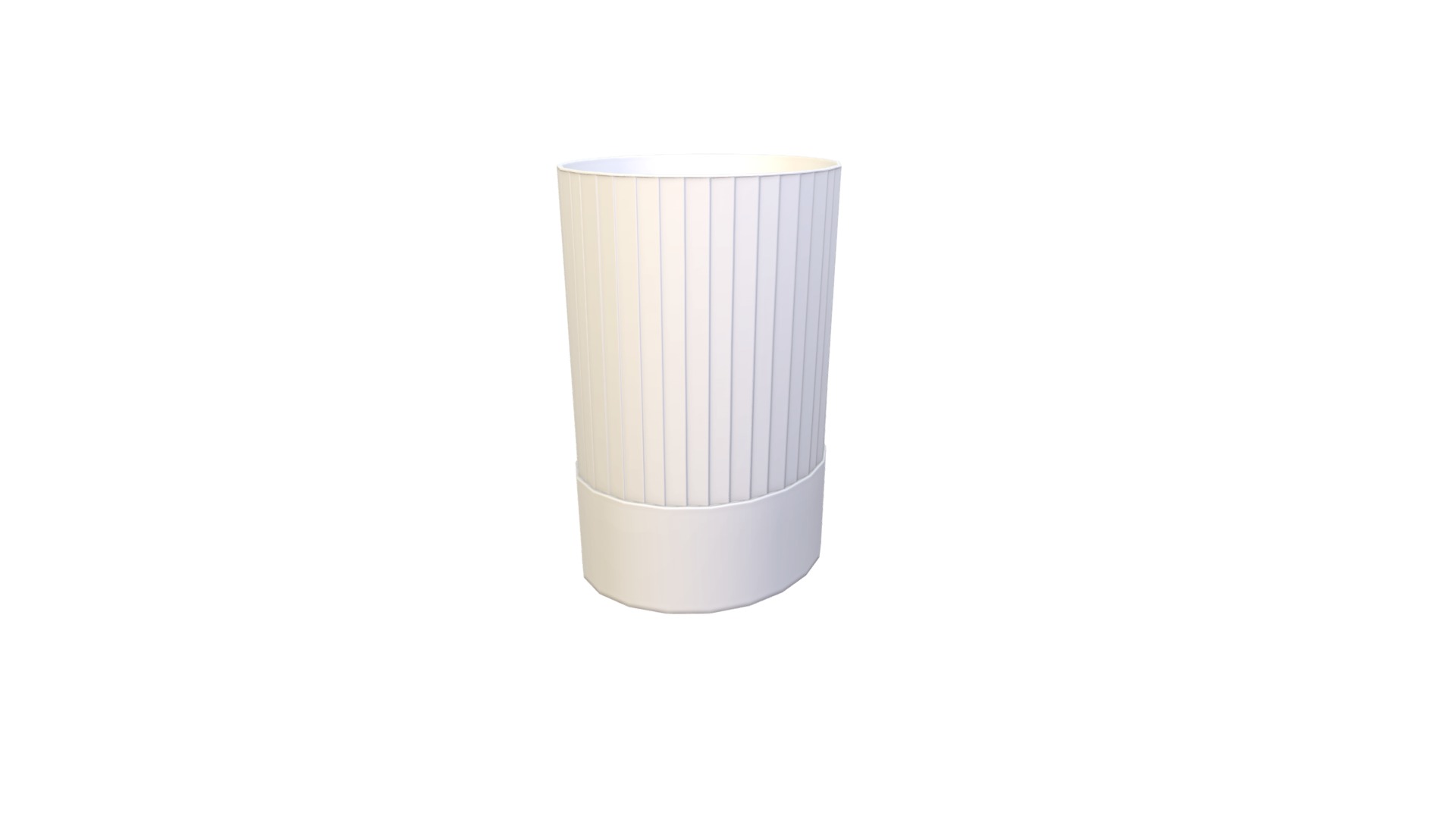 3D model Fluted Chef Hat - This is a 3D model of the Fluted Chef Hat. The 3D model is about a glass of water.