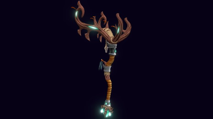C'úlra, Nature's Antlers - WoW Inspired Weapon 3D Model