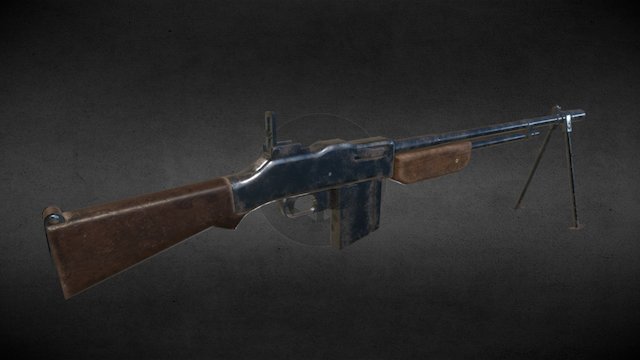 M1918A2 Browning Automatic Rifle 3D Model