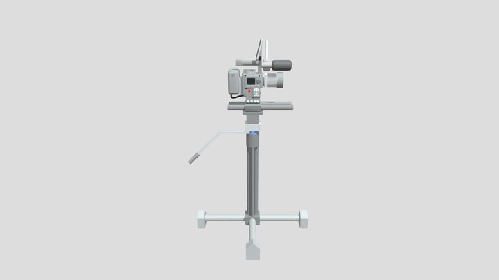 Red 8k DSMC2 Weapon with Heavy Duty Tripod 3D Model