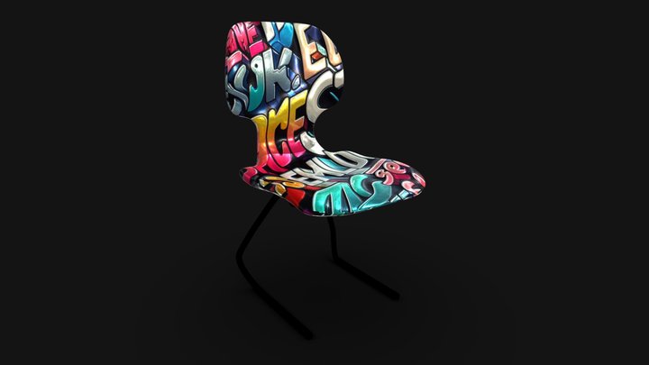 Graffiti Design Chair 3D Model