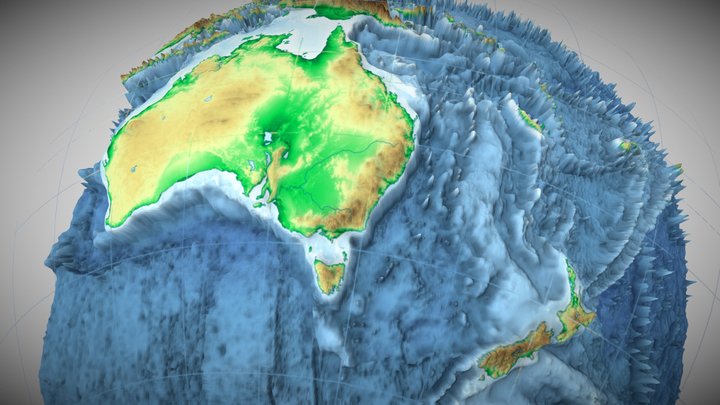 Austraalia ja Okeaania pinnamood 3D Model