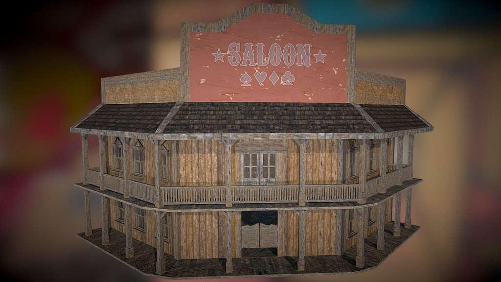 Old Wild West Saloon - 3D model by conn0 [e887b81] - Sketchfab