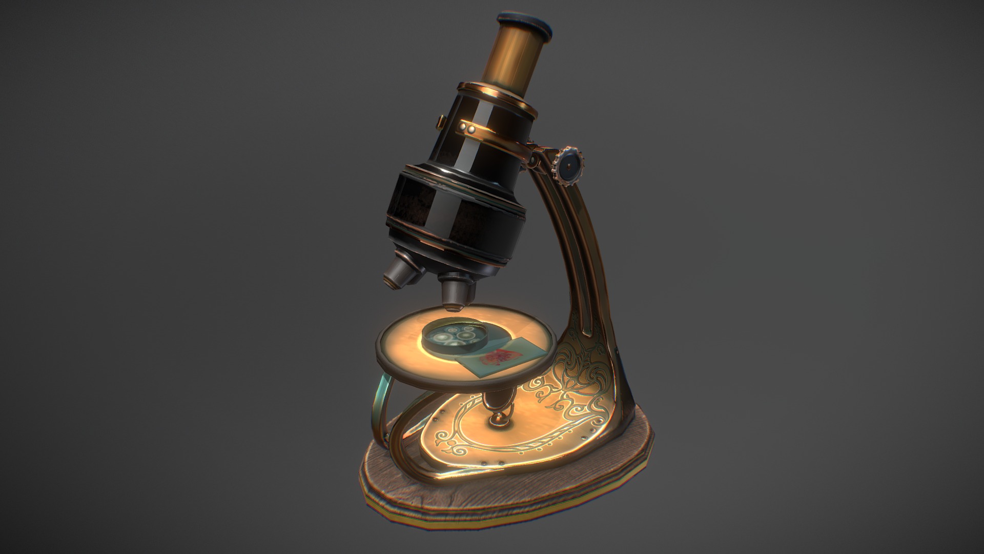 3D model Microscope - This is a 3D model of the Microscope. The 3D model is about a close-up of a microscope.