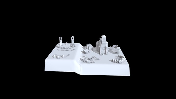 3D elements diorama 3D Model