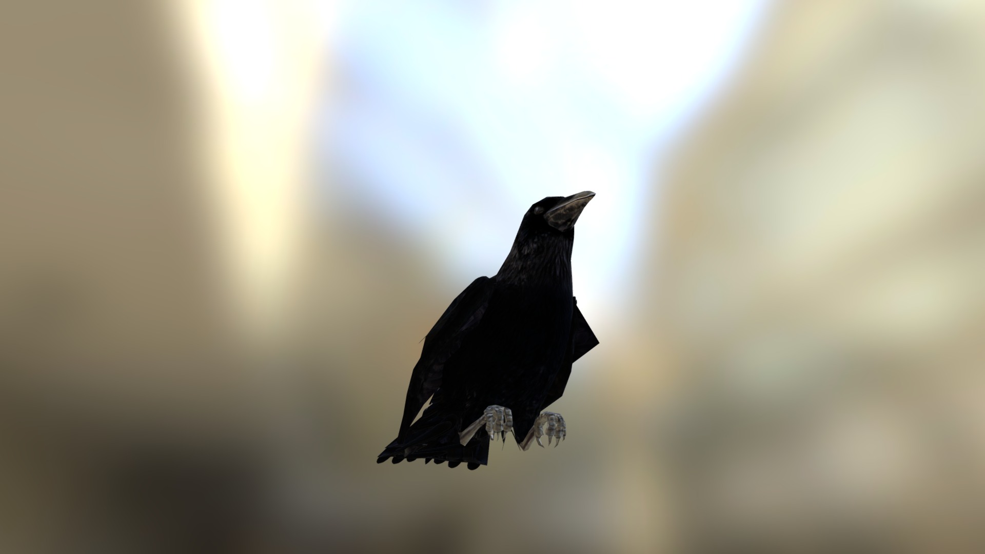 3D model Crow - This is a 3D model of the Crow. The 3D model is about a bird flying in the sky.