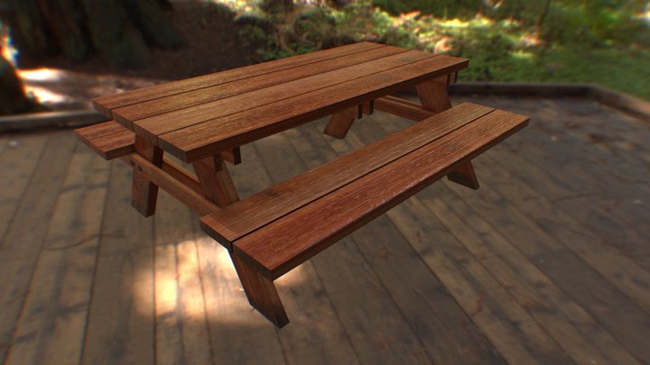 Park Table - Low Poly 3D Model