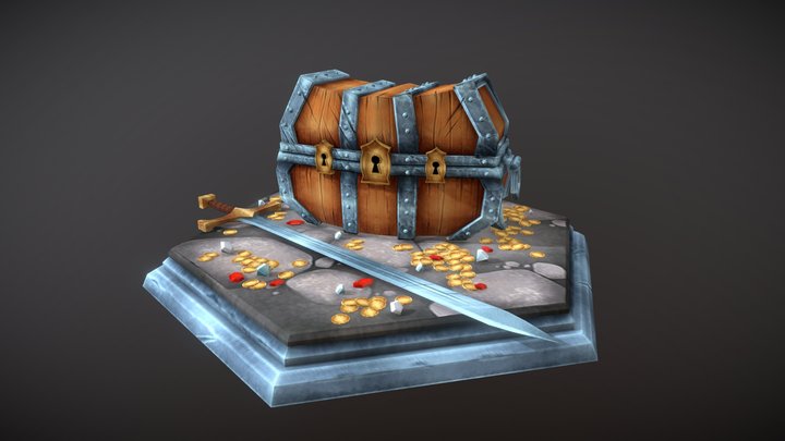 Chest, sword & shinnies 3D Model