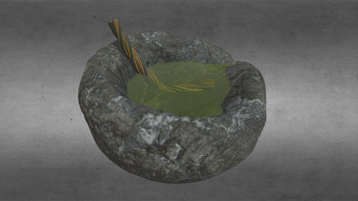 Lámpara de piedra 3D Model
