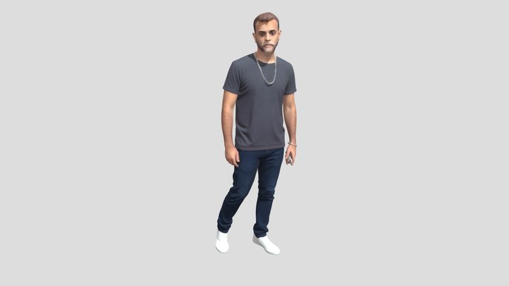 Casual Portrait of a Man in a Gray T-Shirt – Modello 3D gratuito STL