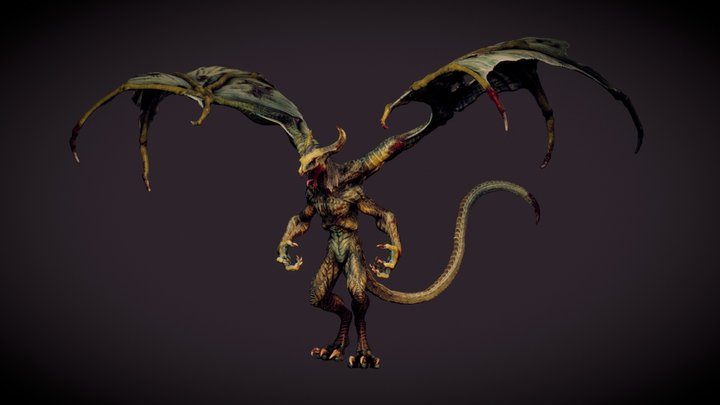 Dark Dragon | Game Ready 3D Model