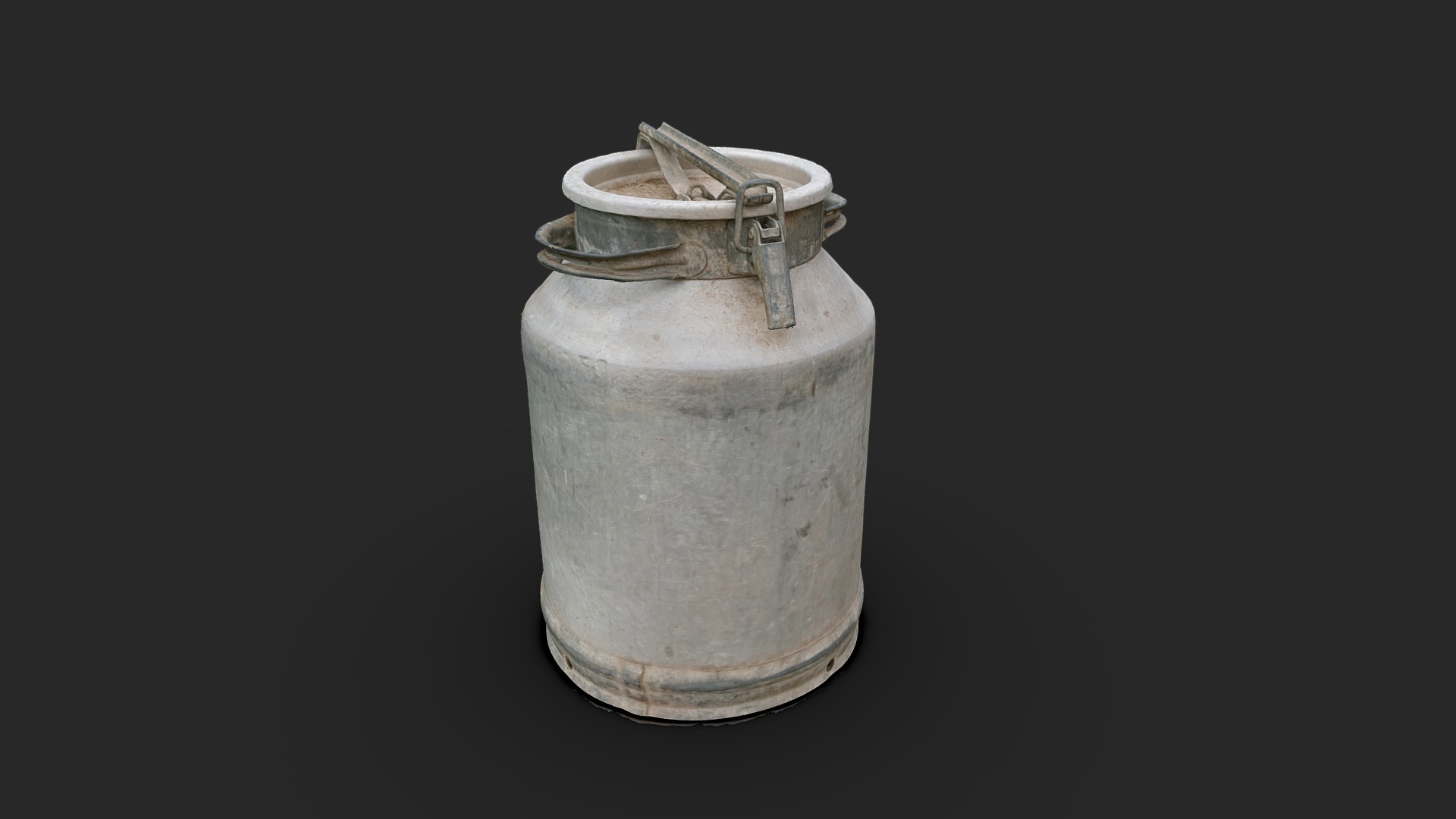 3D model Old aluminum can (RAW scan) - This is a 3D model of the Old aluminum can (RAW scan). The 3D model is about a metal container with a handle.