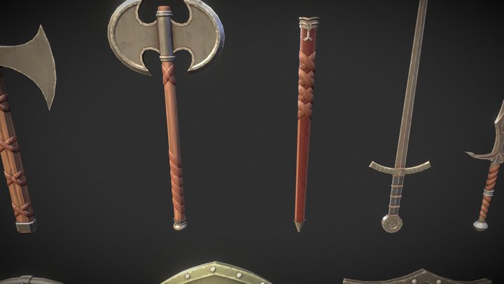 Stylized Medieval Weapon Pack 3D Model